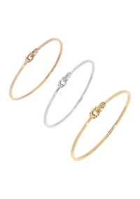 Interlocking Signature C Swarovski® Crystal Bangle Bracelet Set