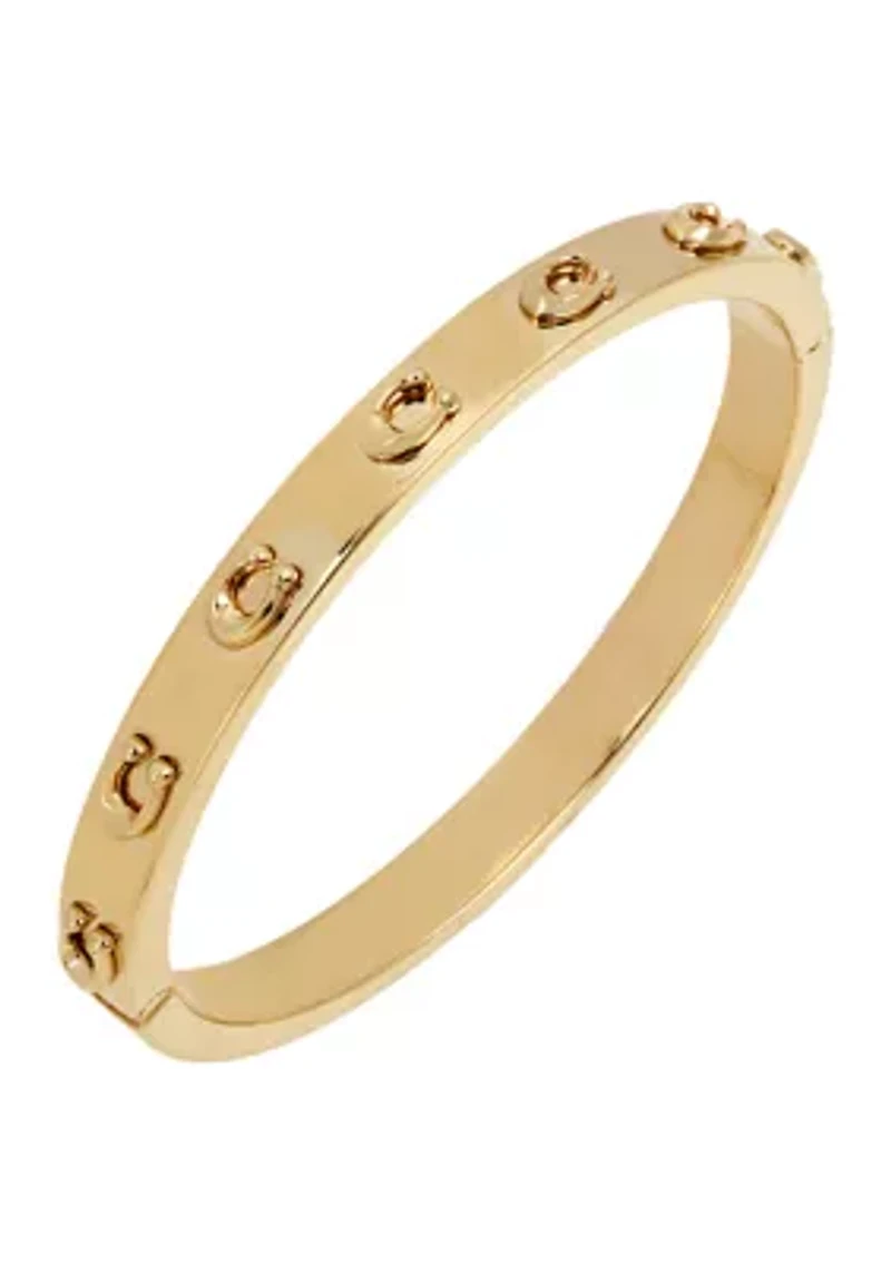 Signature C Hinged Bangle Bracelet