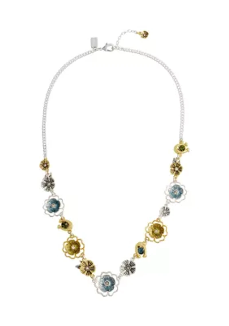 Organic Tea Rose Frontal Necklace