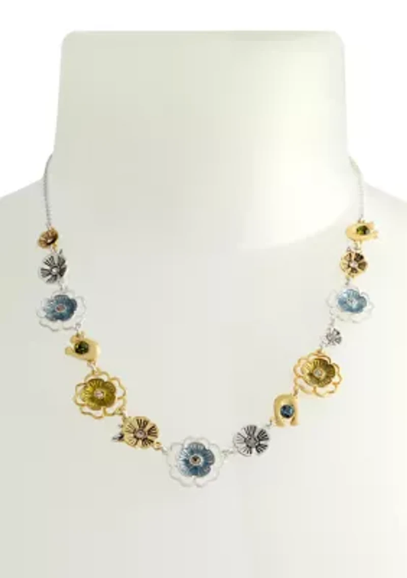 Organic Tea Rose Frontal Necklace