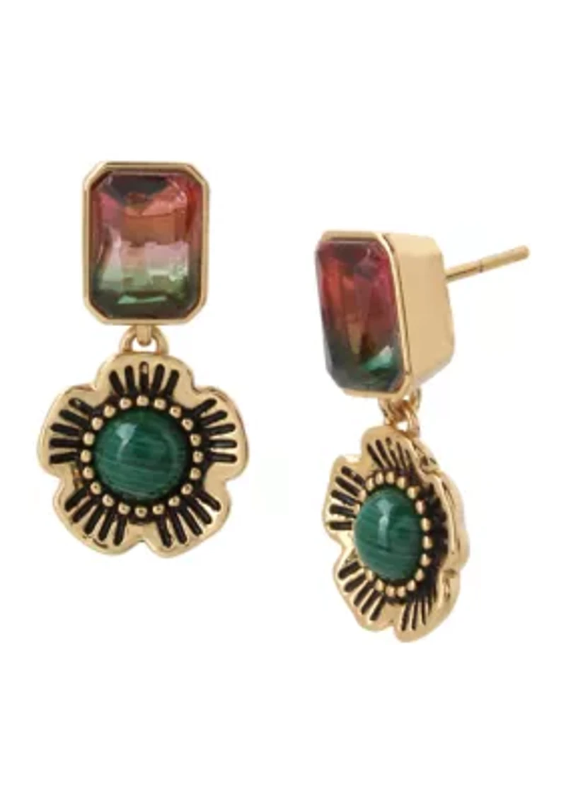 Tea Rose Gemstone Drop Earrings