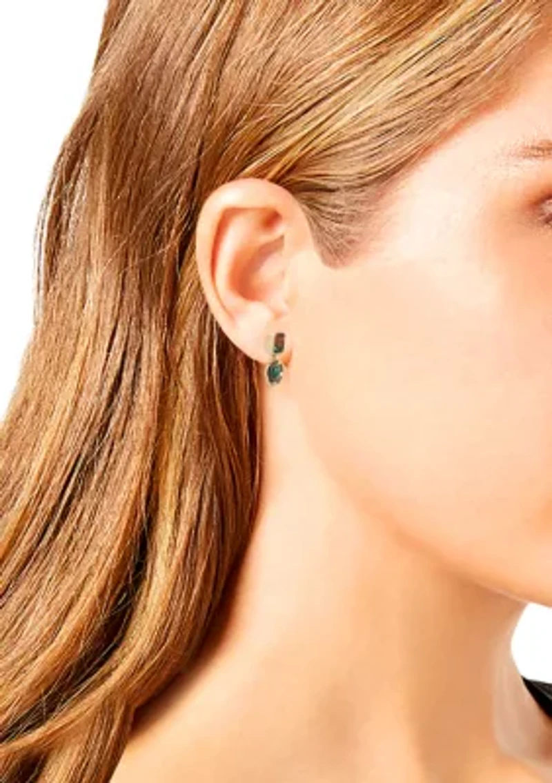 Tea Rose Gemstone Drop Earrings