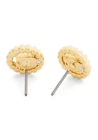 Signature C Pearl Stud Earrings