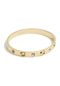 Silver Tone Hinge Bangle Bracelet