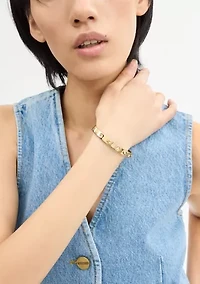 Silver Tone Hinge Bangle Bracelet