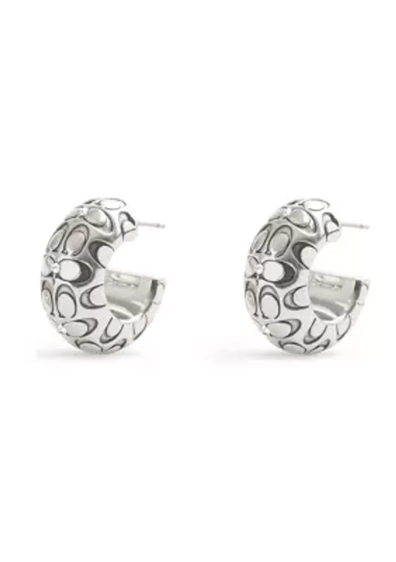 Signature Quilted Chubby Huggie Earrings