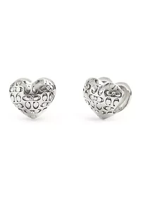 Signature Quilted Puffy Heart Huggie Earrings