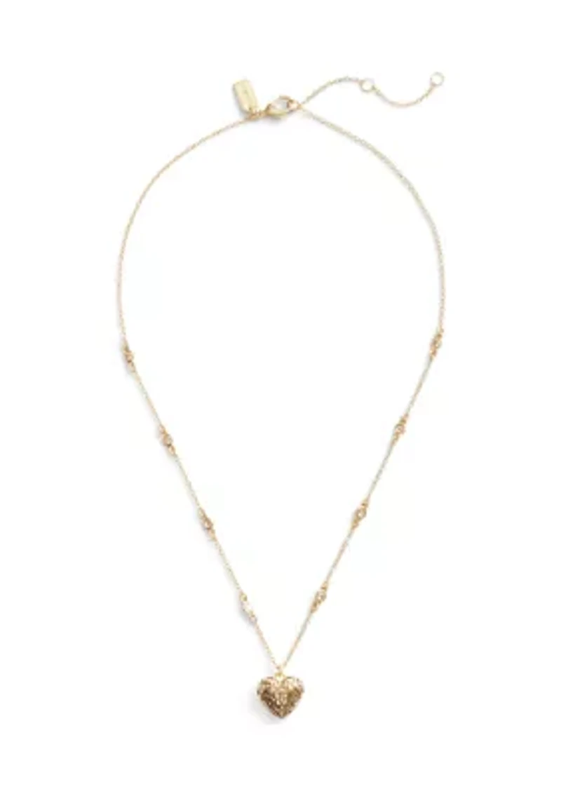 Signature Quilted Heart Pendant Necklace