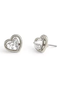 Halo Heart Stud Earrings