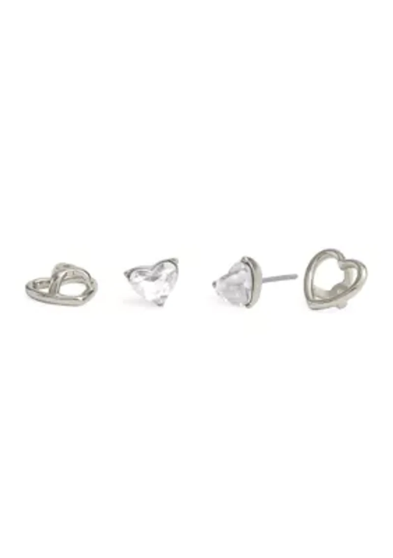 Halo Heart Stud Earrings