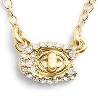 Signature C Pavé Turnlock Pendant Necklace