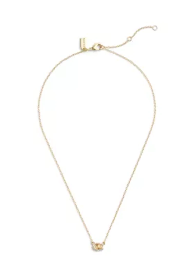Signature C Pavé Turnlock Pendant Necklace