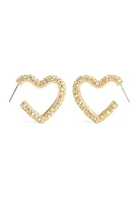 Pavé Heart Hoop Earrings