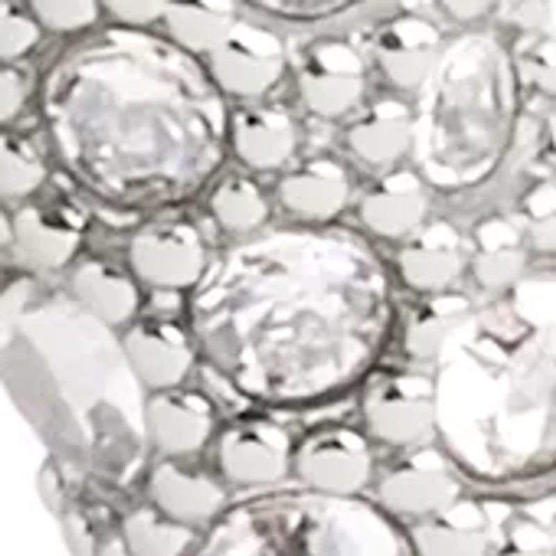 Pavé Heart Hoop Earrings