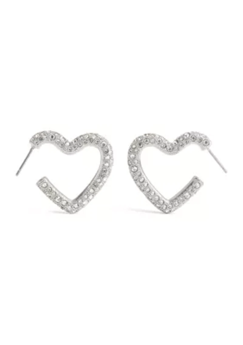 Pavé Heart Hoop Earrings