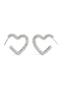 Pavé Heart Hoop Earrings