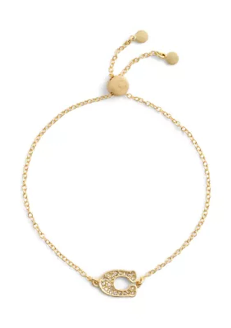 Signature Pavé C Slider Bracelet