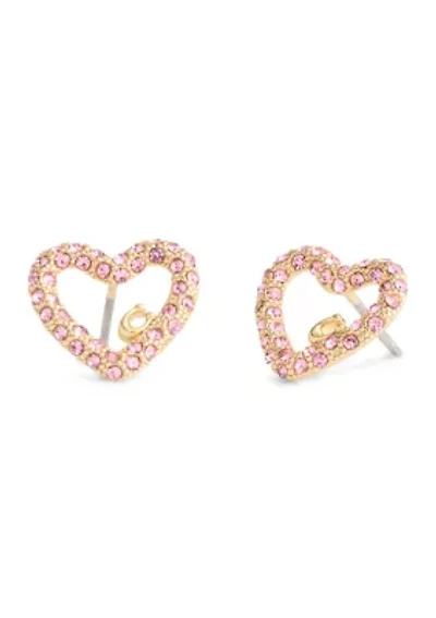 Signature Pavé Heart Stud Earrings