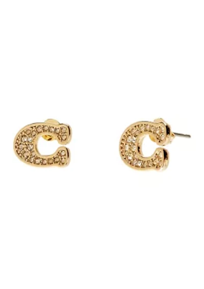 Signature Pavé C Stud Earrings