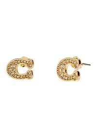 Signature Pavé C Stud Earrings