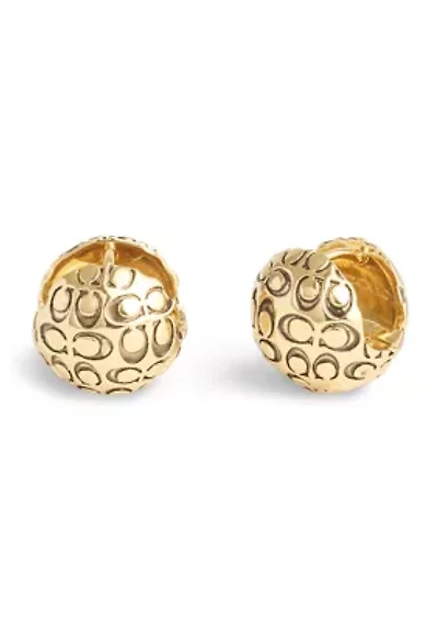 Signature Quilted Orb Huggie Earrings