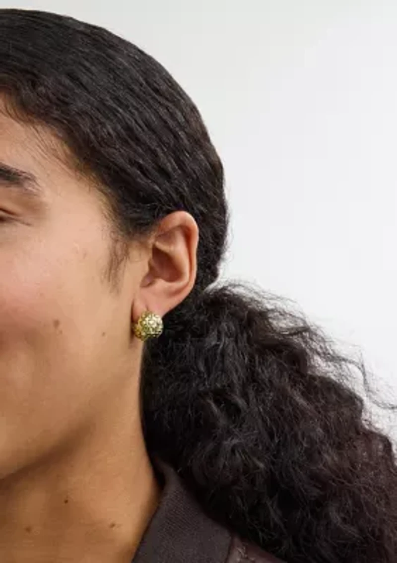 Signature Quilted Orb Huggie Earrings