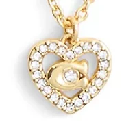 Signature C Pavé Heart Pendant Necklace