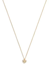 Signature C Pavé Heart Pendant Necklace