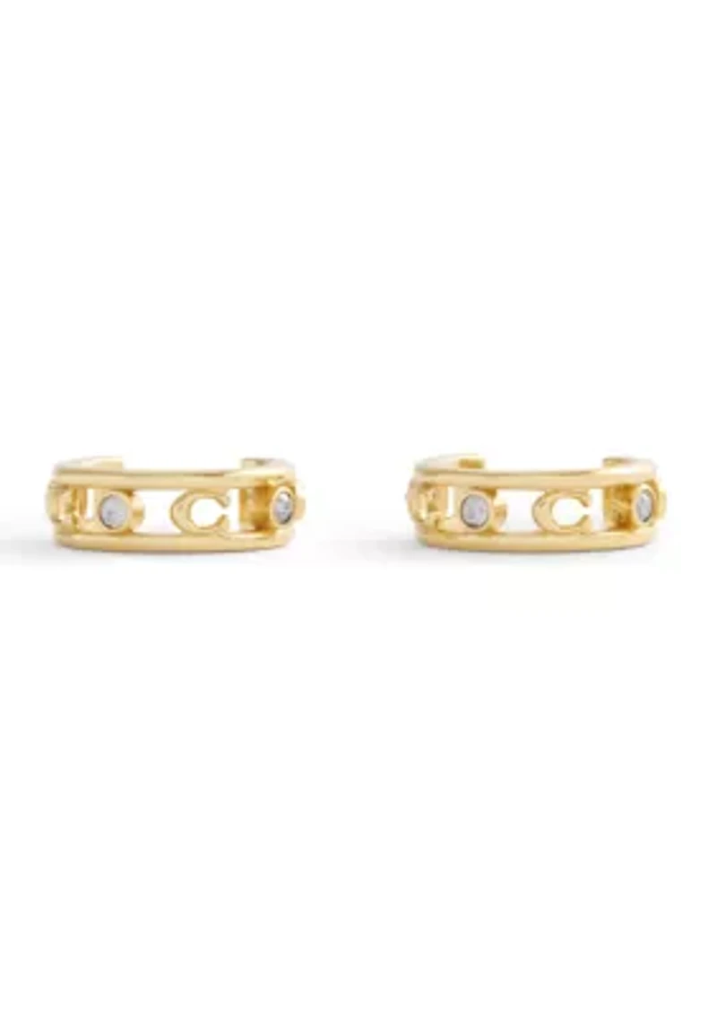 Signature C Open Hoop Earrings