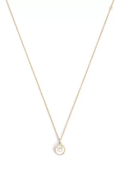 Signature Mother of Pearl Coin Pendant Necklace