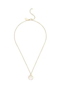 Signature Mother of Pearl Coin Pendant Necklace