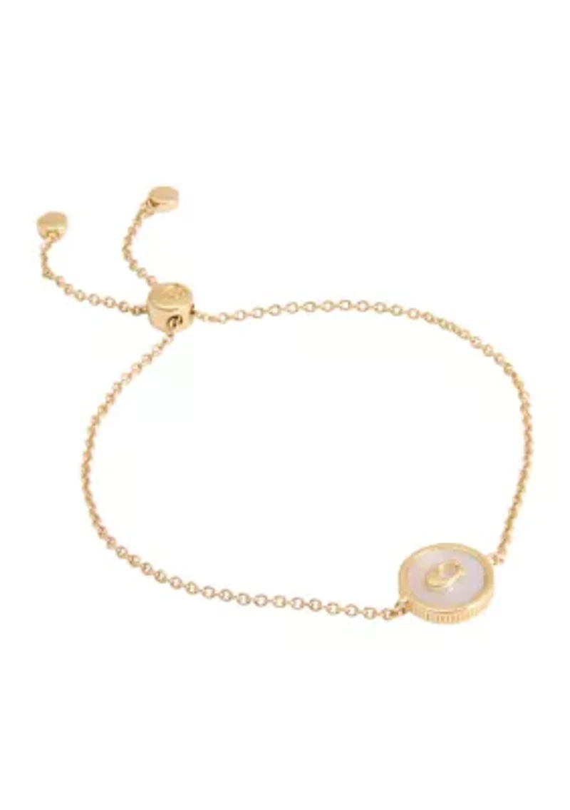 Signature Mother of Pearl Coin Slider Bracelet