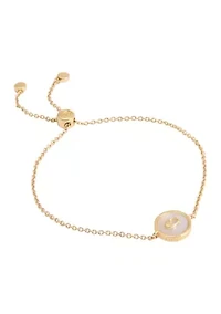 Signature Mother of Pearl Coin Slider Bracelet