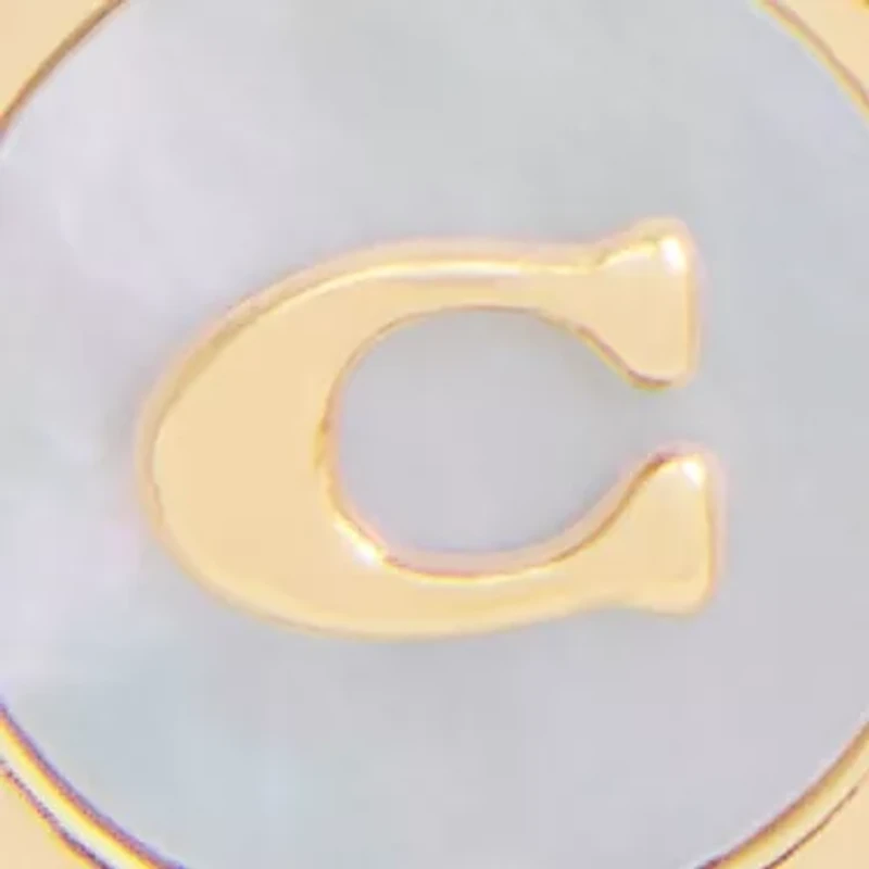 Signature Mother of Pearl Coin Stud Earrings