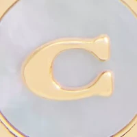Signature Mother of Pearl Coin Stud Earrings