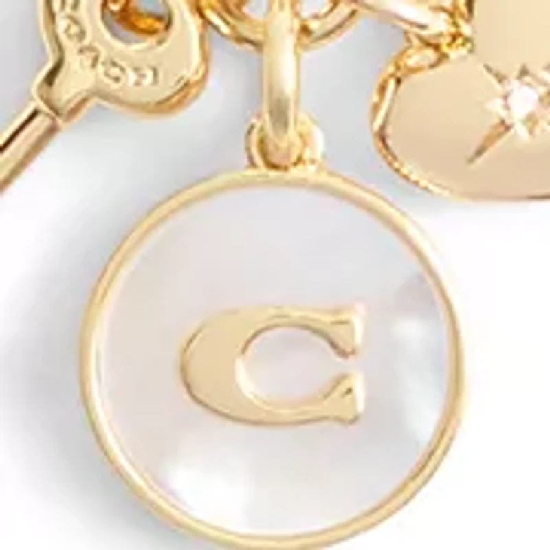 Signature Mother of Pearl Coin Charm Y Necklace