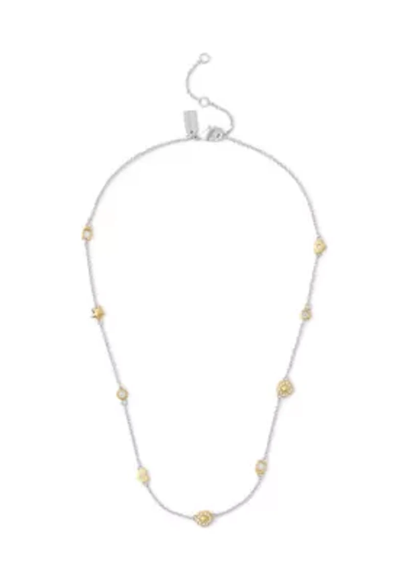 Signature Tea Rose & Heart Strand Necklace