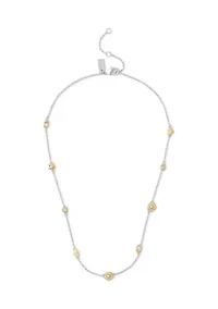 Signature Tea Rose & Heart Strand Necklace