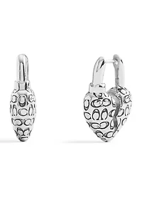 Signature Quilted Broken Heart Huggie Earrings