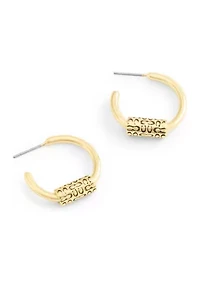 Signature Quilted Tube Huggie Earrings