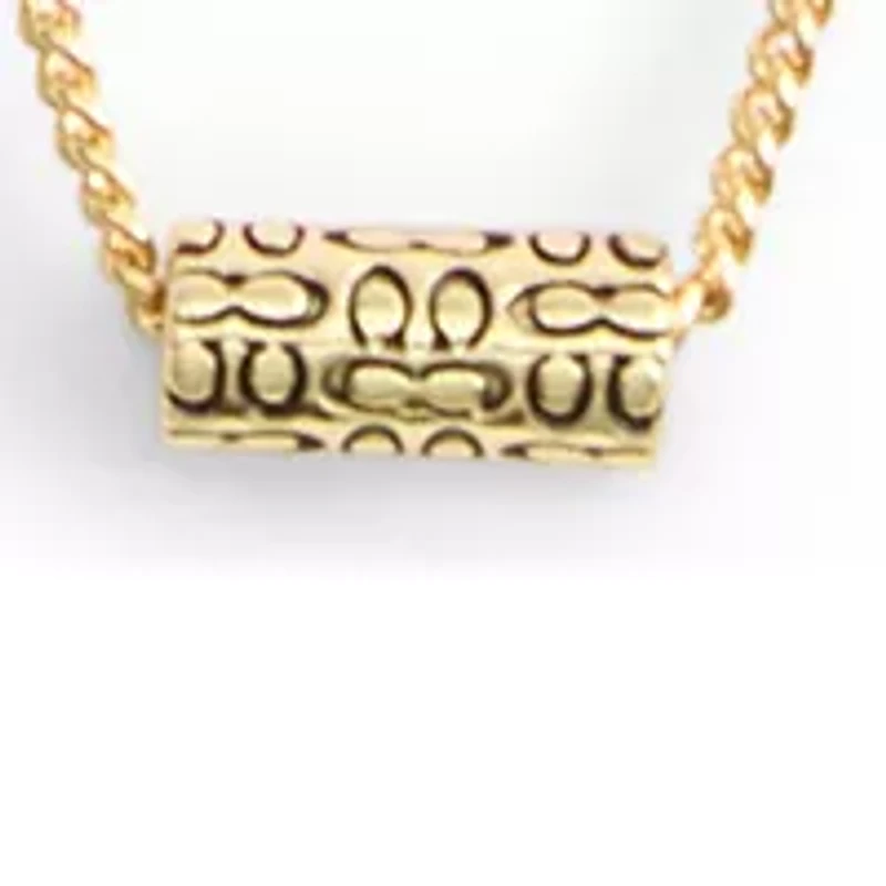 Signature Quilted Tube Pendant Necklace