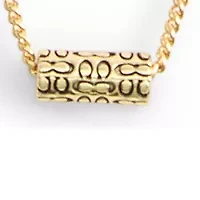 Signature Quilted Tube Pendant Necklace