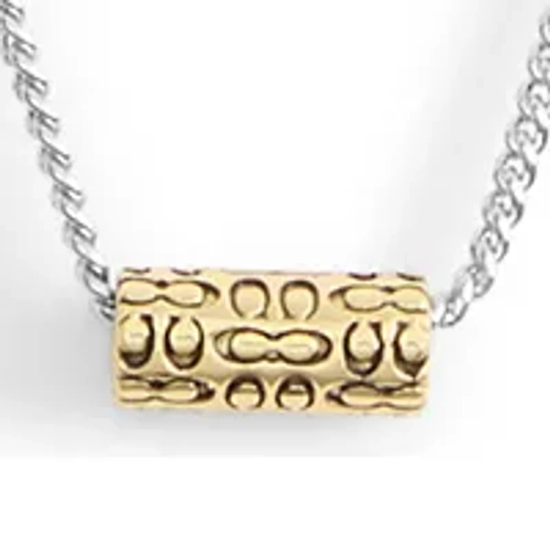 Signature Quilted Tube Pendant Necklace
