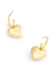 Signature Heart Charm Huggie Earrings