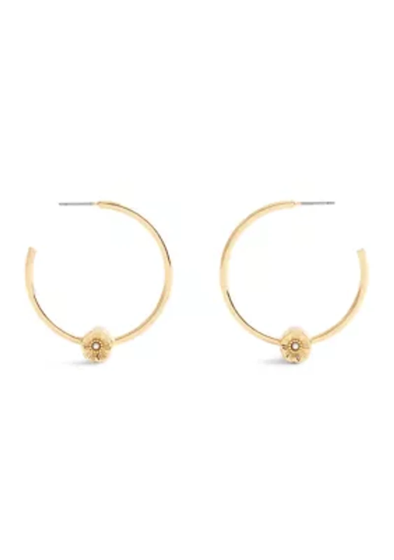 Signature Tea Rose Medium Hoop Earrings