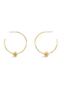 Signature Tea Rose Medium Hoop Earrings