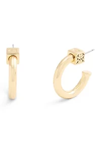 Signature Quilted Cube Chubby Hoop Earrings