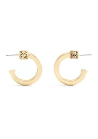 Signature Quilted Cube Chubby Hoop Earrings