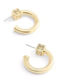Signature Quilted Cube Chubby Hoop Earrings