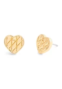 Signature Quilted Heart Bag Stud Earrings